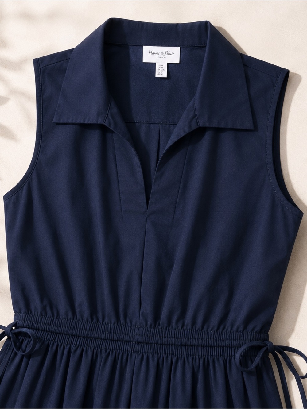 Calvin Klein Navy Sleeveless Maxi Dress with Collared V-Neck - Picture 4 of 7